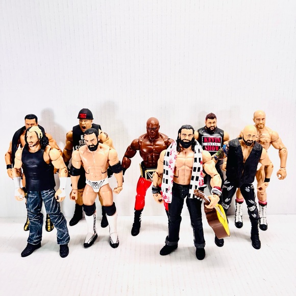 WWE Mattel Elite Wrestling Action Figures Lot Of 9 Lashley Owens Hardy Lesner